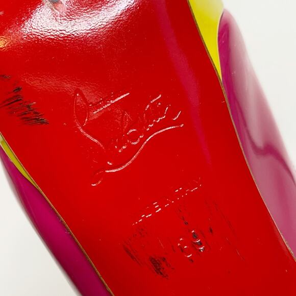 CHRISTIAN LOUBOUTIN Lady Peep Sling 150 Patent Leather in Cyclamen - Picture 8 of 14